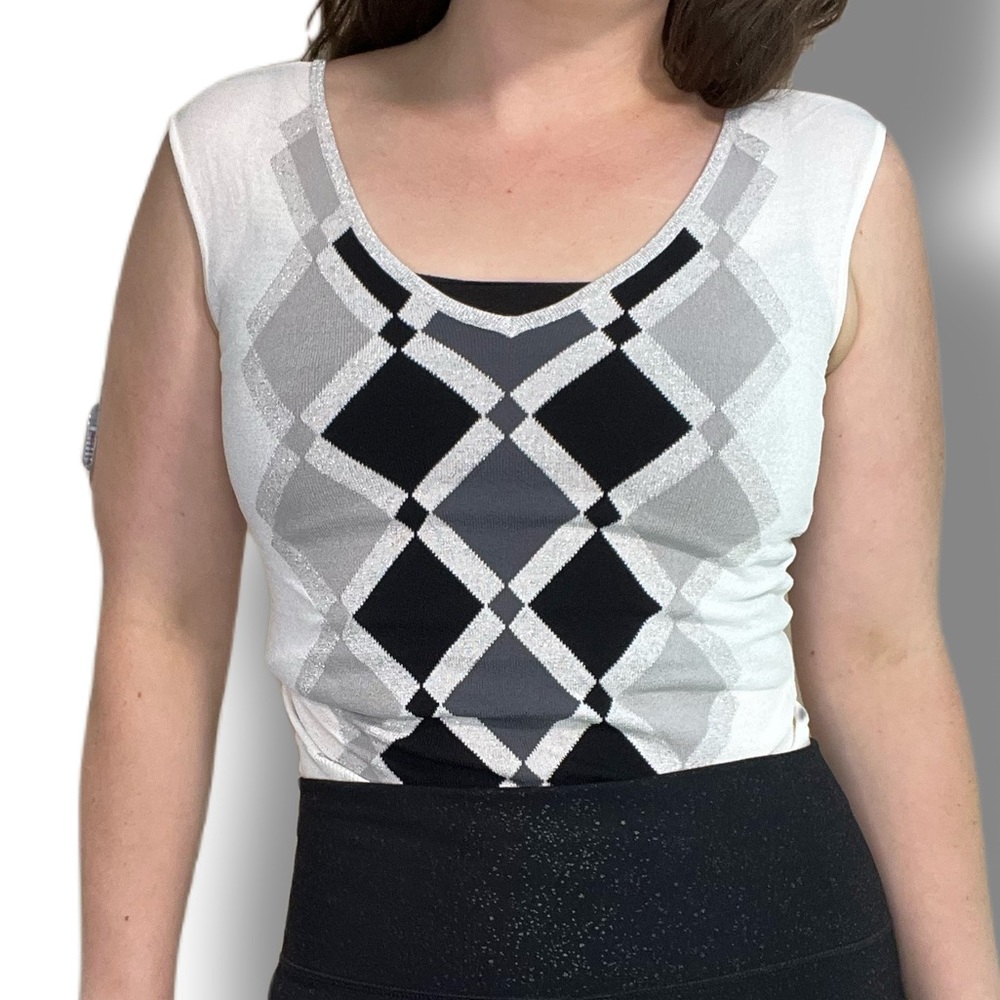 Vintage ‘The Limited’ Argyle Tank Top ‘Sweater Vest’ Size Small - Picture 2 of 9